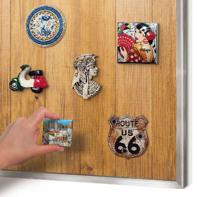 Tableau magnétique décoratif avec cadre argenté Texture bois