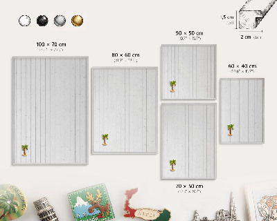 Tableau magnétique décoratif avec cadre argenté Tableaux blancs