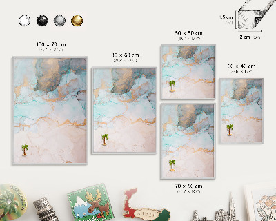 Tableau magnétique décoratif avec cadre argenté Formes pastel