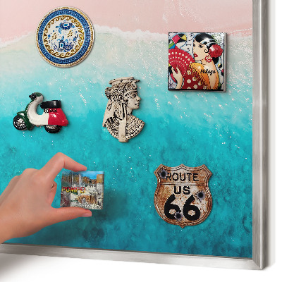 Tableau pour collection d'aimants cadre argenté Détente estivale