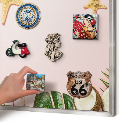 Tableau magnétique décoratif avec cadre argenté Vacances tropicales