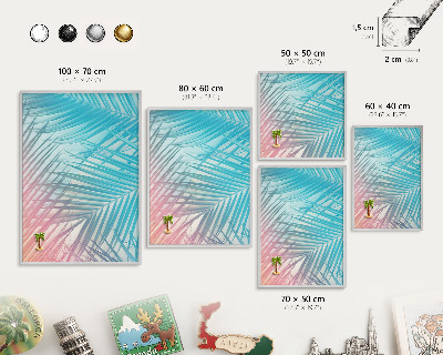Tableau pour collection d'aimants cadre argenté Élégance tropicale