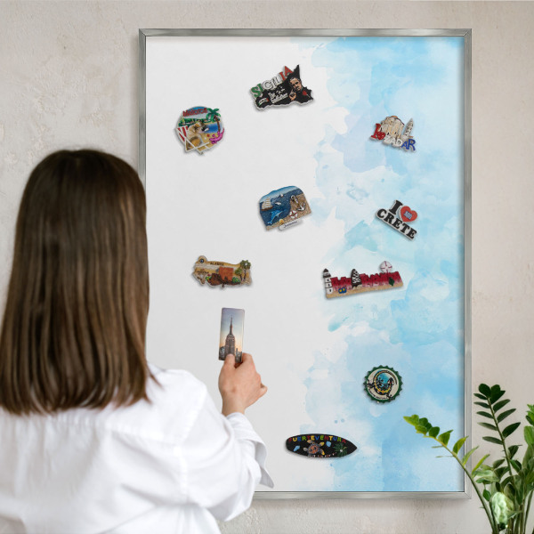 Tableau pour collection d'aimants cadre argenté Paysage relaxant