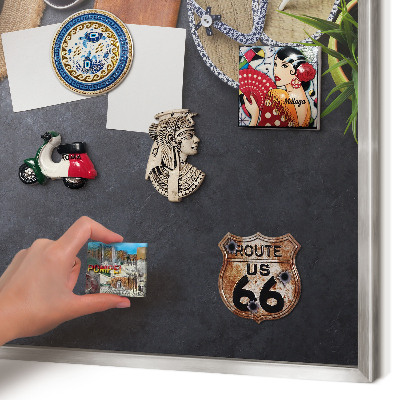 Tableau pour collection d'aimants cadre argenté Ambiance de vacances