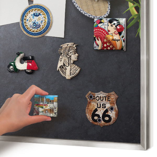 Tableau pour collection d'aimants cadre argenté Ambiance de vacances