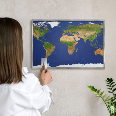 Tableau pour collection d'aimants cadre argenté Cartographier le globe