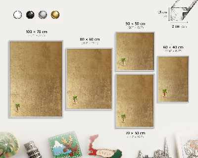 Tableau pour collection d'aimants cadre argenté Texture jaune