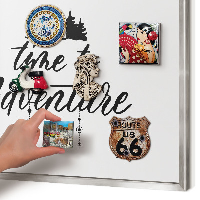 Tableau magnétique décoratif avec cadre argenté L'aventure vous attend