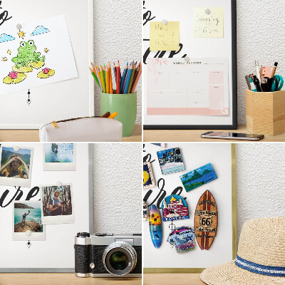 Tableau magnétique décoratif avec cadre argenté L'aventure vous attend