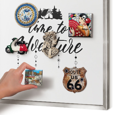 Tableau magnétique décoratif avec cadre argenté L'aventure vous attend