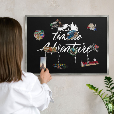 Tableau pour collection d'aimants cadre argenté L'aventure vous attend
