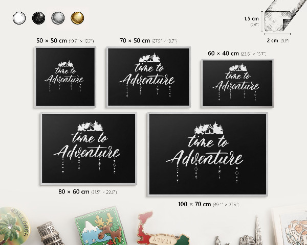 Tableau pour collection d'aimants cadre argenté L'aventure vous attend