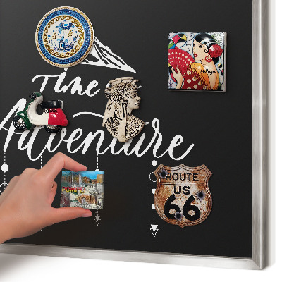 Tableau pour collection d'aimants cadre argenté L'aventure vous attend