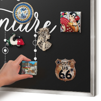 Tableau pour collection d'aimants cadre argenté L'aventure vous attend
