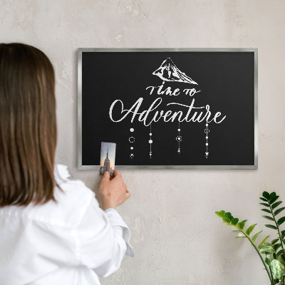 Tableau pour collection d'aimants cadre argenté L'aventure vous attend
