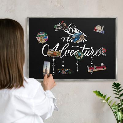 Tableau pour collection d'aimants cadre argenté L'aventure vous attend