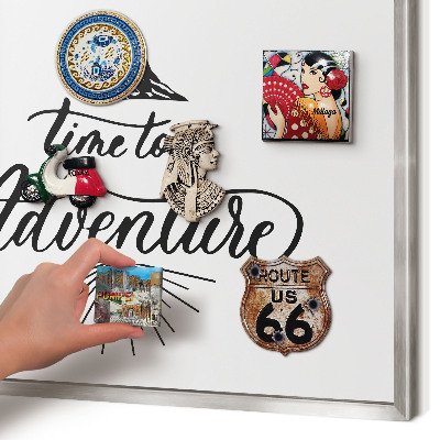 Tableau magnétique décoratif avec cadre argenté Le voyage de découverte