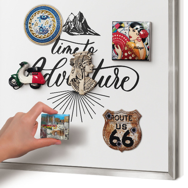 Tableau magnétique décoratif avec cadre argenté Le voyage de découverte
