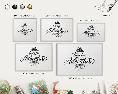 Tableau magnétique décoratif avec cadre argenté Le voyage de découverte