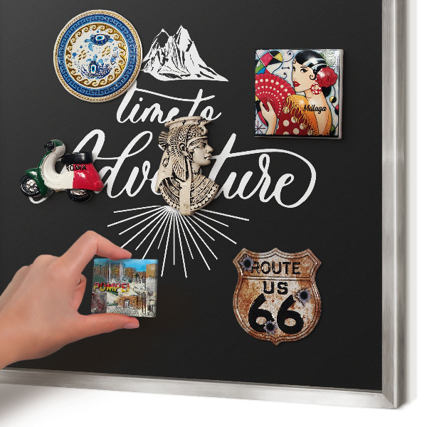 Tableau pour collection d'aimants cadre argenté L'aventure