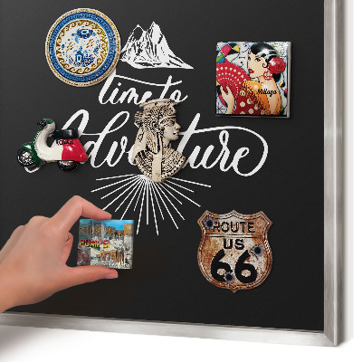 Tableau pour collection d'aimants cadre argenté L'aventure