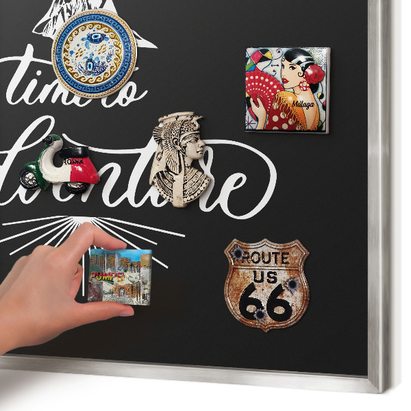 Tableau pour collection d'aimants cadre argenté L'aventure