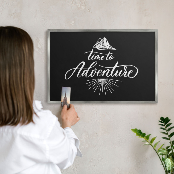 Tableau pour collection d'aimants cadre argenté L'aventure
