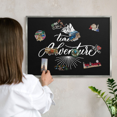 Tableau pour collection d'aimants cadre argenté L'aventure