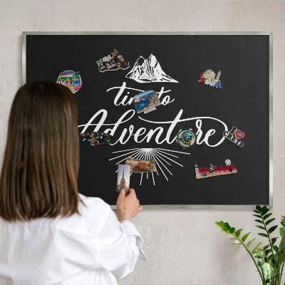 Tableau pour collection d'aimants cadre argenté L'aventure