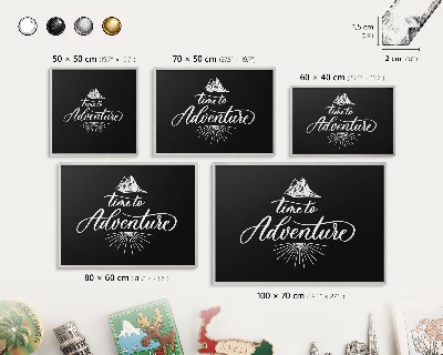 Tableau pour collection d'aimants cadre argenté L'aventure