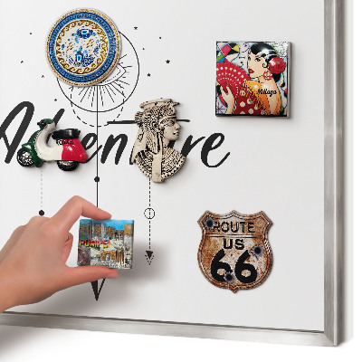 Tableau magnétique décoratif avec cadre argenté Thème aventure