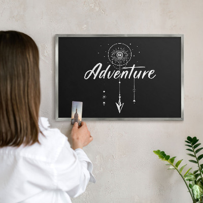 Tableau pour collection d'aimants cadre argenté L'aventure vous attend