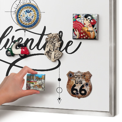 Tableau magnétique décoratif avec cadre argenté Aventure typographique