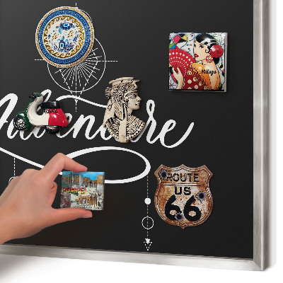 Tableau pour collection d'aimants cadre argenté Inspiration de voyage
