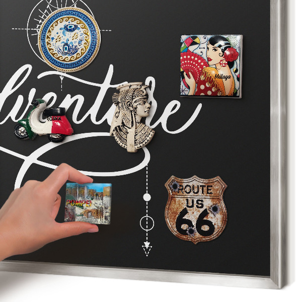 Tableau pour collection d'aimants cadre argenté Inspiration de voyage