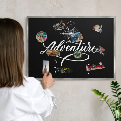 Tableau pour collection d'aimants cadre argenté Inspiration de voyage