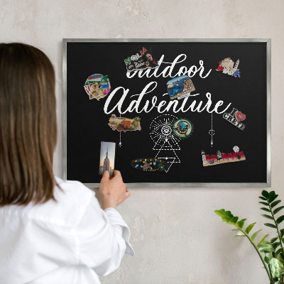 Tableau pour collection d'aimants cadre argenté Aventure en plein air