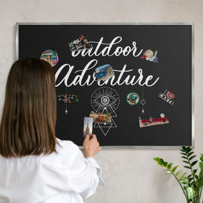 Tableau pour collection d'aimants cadre argenté Aventure en plein air