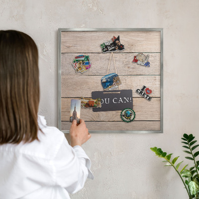 Tableau magnétique décoratif avec cadre argenté De la motivation au quotidien