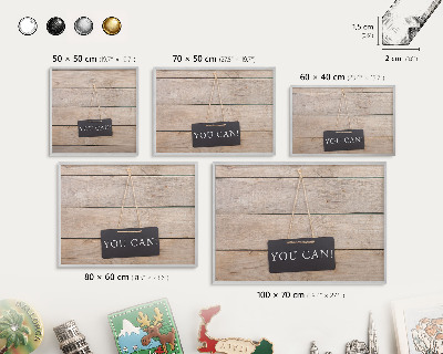Tableau magnétique décoratif avec cadre argenté De la motivation au quotidien