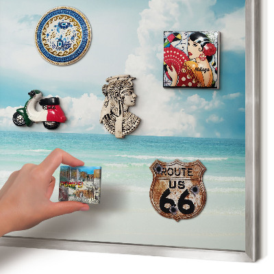 Tableau pour collection d'aimants cadre argenté Harmonie maritime