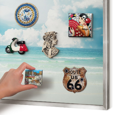 Tableau pour collection d'aimants cadre argenté Harmonie maritime