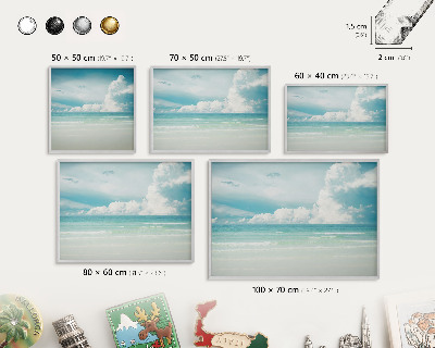 Tableau pour collection d'aimants cadre argenté Harmonie maritime