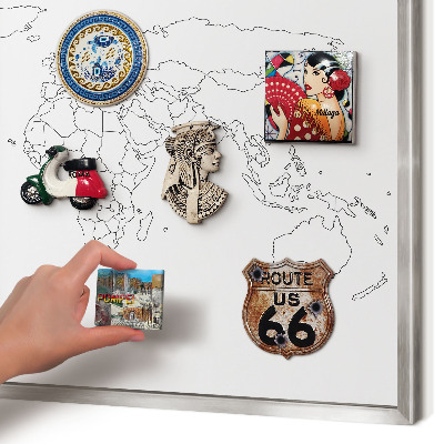 Tableau magnétique décoratif avec cadre argenté Carte des courbes de niveau