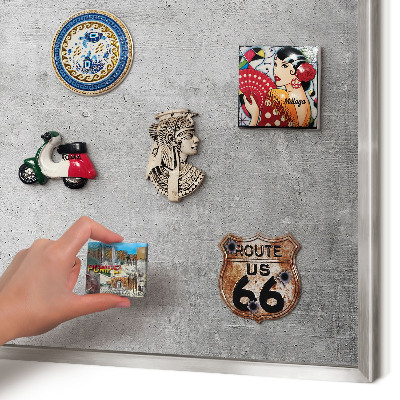Tableau pour collection d'aimants cadre argenté Modèle concret
