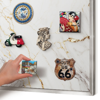 Tableau magnétique décoratif avec cadre argenté Élégance du marbre