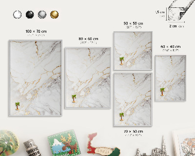 Tableau magnétique décoratif avec cadre argenté Élégance du marbre