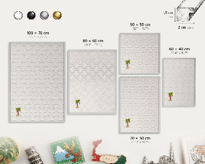 Tableau pour collection d'aimants cadre argenté Douces vagues