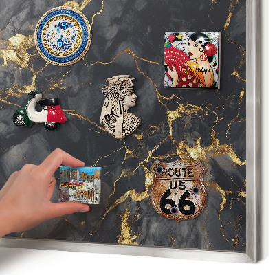 Tableau magnétique décoratif avec cadre argenté Veines délicates