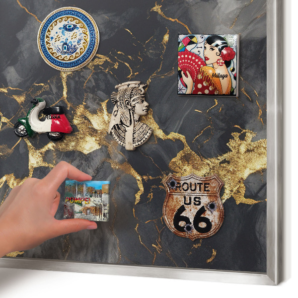 Tableau magnétique décoratif avec cadre argenté Veines délicates